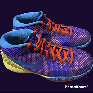 Nike Kyrie 1 Saturday Purple Orange Yellow Red Basketball  4Y 717219-700